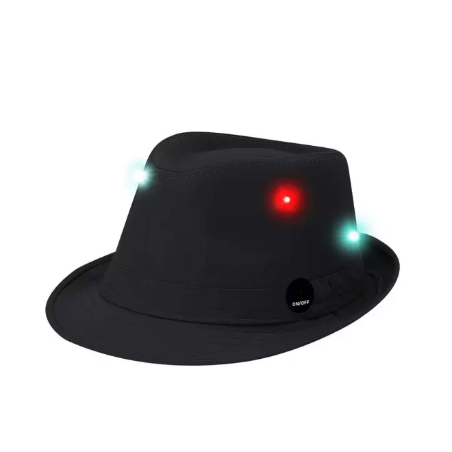 CHAPEAU LED PERSONNALISABLE 'DISCO HAT' - noir