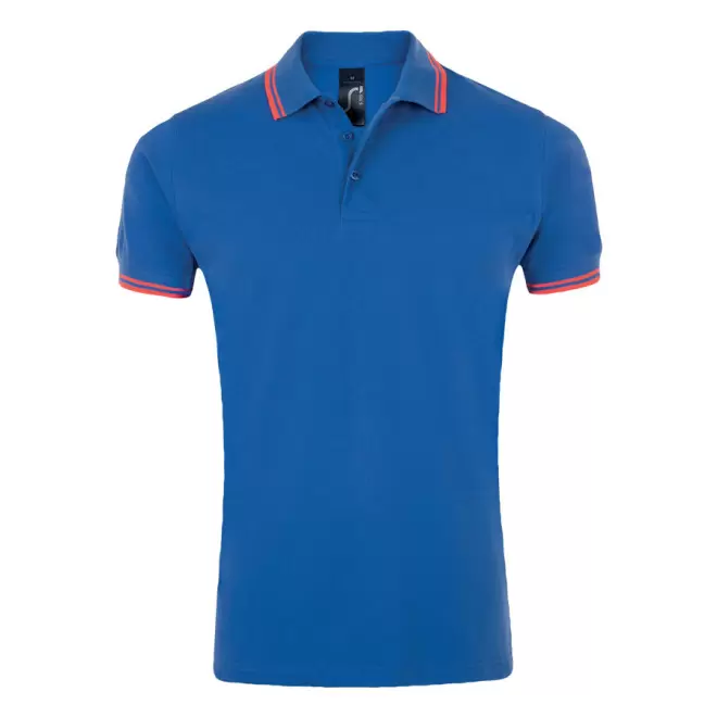 POLO BICOLORE PERSONNALISABLE HOMME 'PASADENA' 200 GR/M² - royal/corail