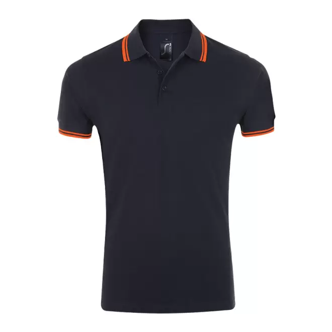 POLO BICOLORE PERSONNALISABLE HOMME 'PASADENA' 200 GR/M² - marine/orange fluo