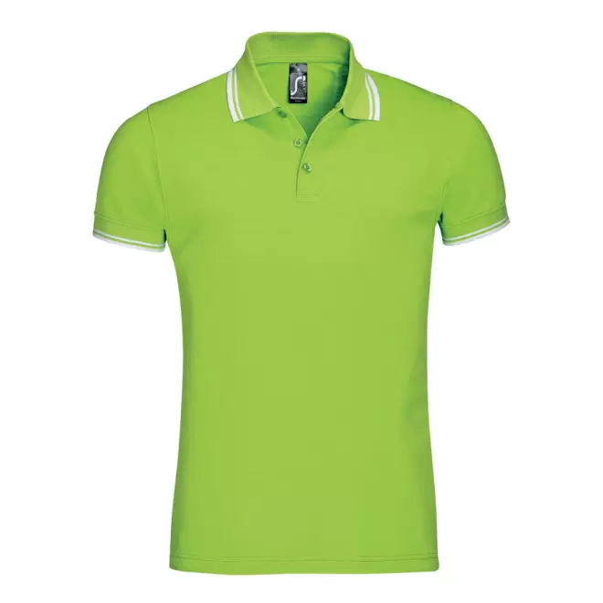 POLO BICOLORE PERSONNALISABLE HOMME 'PASADENA' 200 GR/M² - lime/blanc