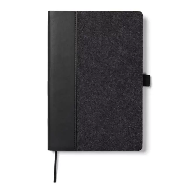 CARNET A5 FEUTRINE RPET PERSONNALISABLE 'BONNA A5' - noir