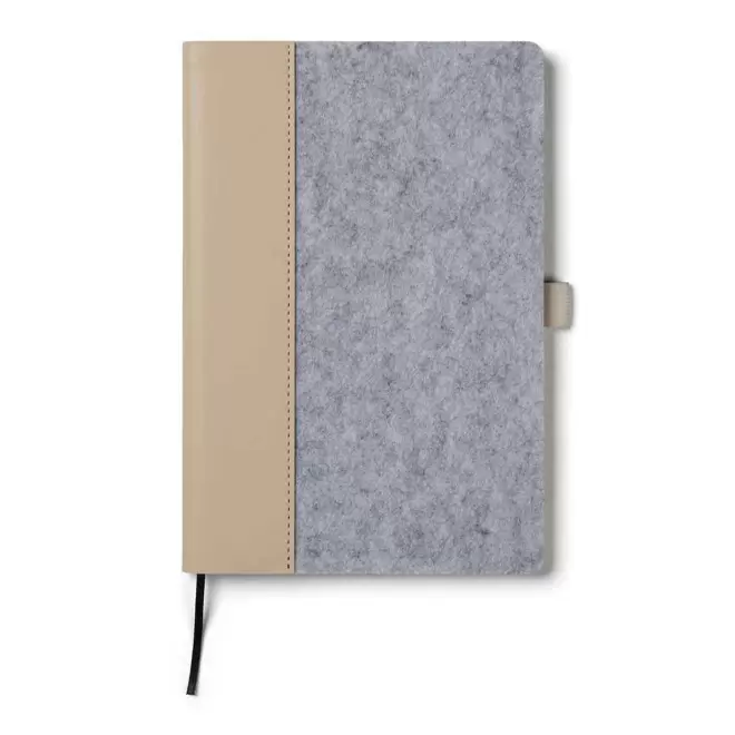 CARNET A5 FEUTRINE RPET PERSONNALISABLE 'BONNA A5' - gris