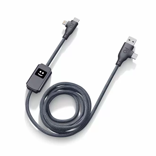 CABLE DE CHARGE 100W PERSONNALISABLE 'ALLURE' - gris anthracite