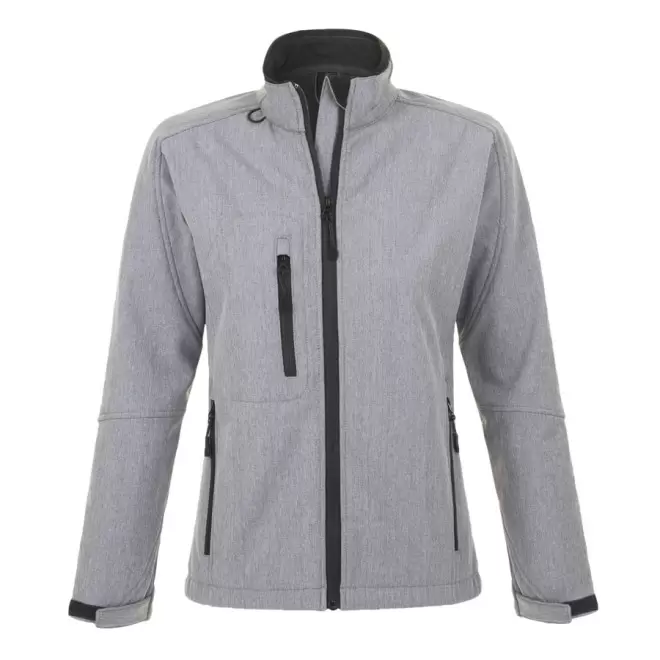 VESTE PUBLICITAIRE ZIPPÉE SOFTSHELL FEMME 'RELAX' 340 GR/M² - gris chiné