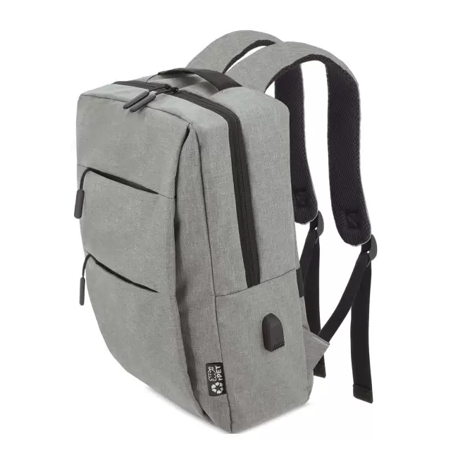 SAC A DOS PERSONNALISABLE POUR ORDINATEUR 'OGLIO CONNECT' - gris chiné