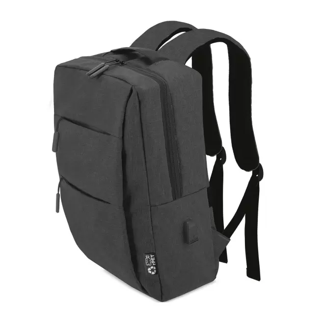 SAC A DOS PERSONNALISABLE POUR ORDINATEUR 'OGLIO CONNECT' - noir chiné