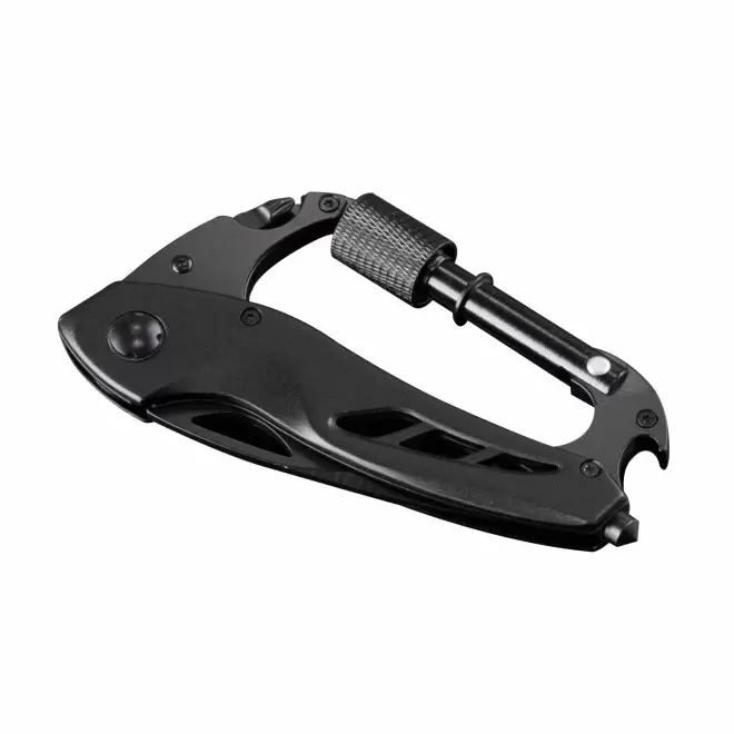 COUTEAU PERSONNALISE PLIABLE MOUSQUETON 'RIGOZA' - noir