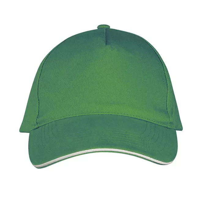 CASQUETTE PERSONNALISEE 'LONG BEACH' 260 GR/M² - vert prairie/blanc