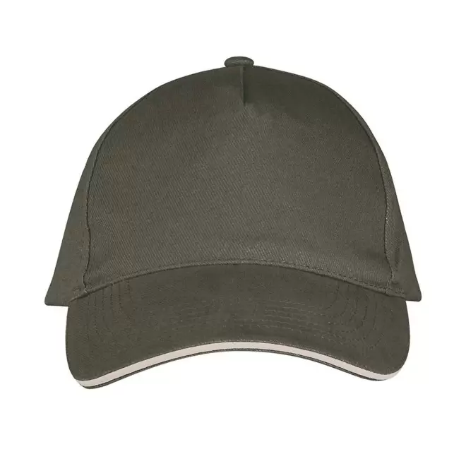 CASQUETTE PERSONNALISEE 'LONG BEACH' 260 GR/M² - army/beige