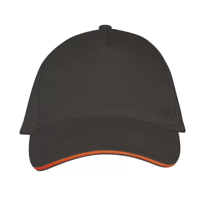 CASQUETTE PERSONNALISEE 'LONG BEACH' 260 GR/M² - gris foncé/orange