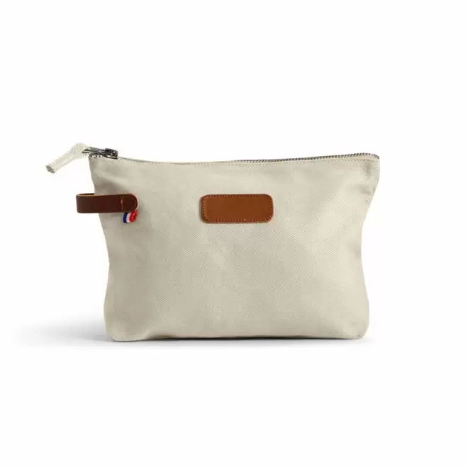 TROUSSE EN COTON BIO MIF PERSONNALISABLE 'MUSETTE' - naturel