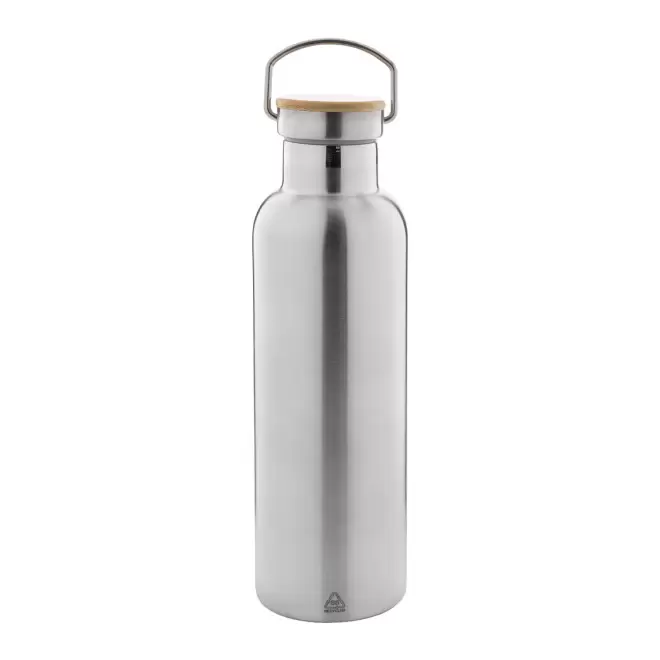 BOUTEILLE ISOTHERME 750ML PERSONNALISABLE 'HOLLY RECYCLE' - argenté