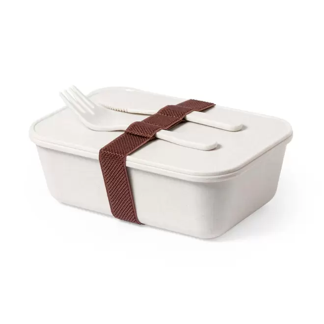 LUNCH BOX PERSONNALISABLE AVEC COUVERTS 'DOPPITA MAX' - naturel
