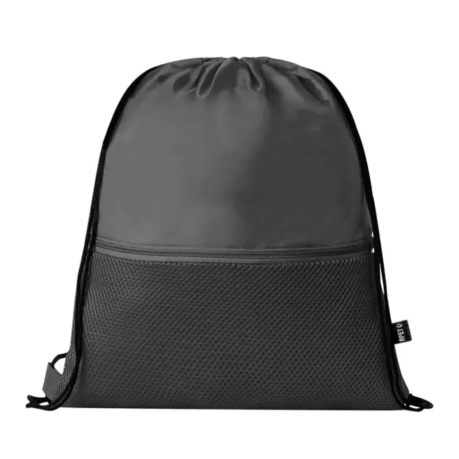SAC A DOS PERSONNALISABLE CORDELETTE RPET 'NAZU' - noir