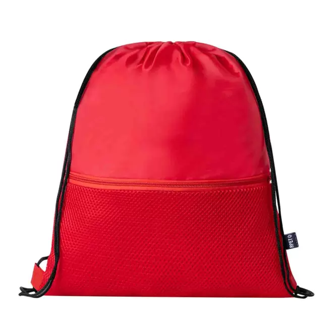 SAC A DOS PERSONNALISABLE CORDELETTE RPET 'NAZU' - rouge