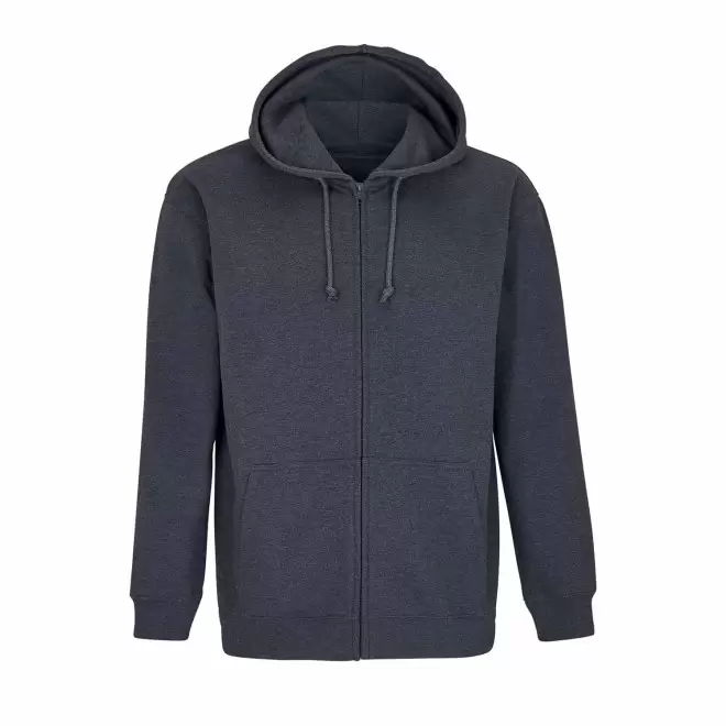 SWEAT ZIPPE PERSONNALISABLE CAPUCHE MIXTE 'CARTER' - anthracite chiné