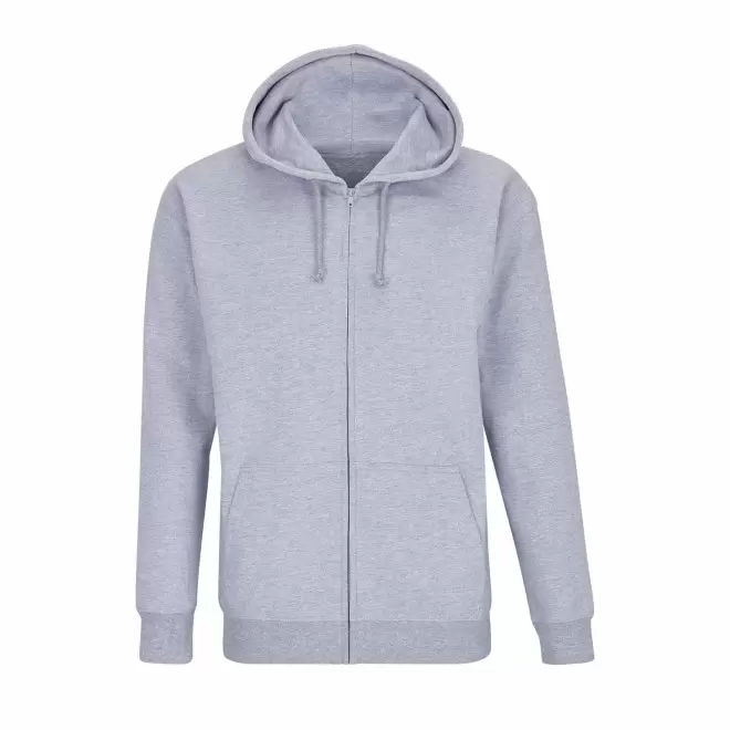 SWEAT ZIPPE PERSONNALISABLE CAPUCHE MIXTE 'CARTER' - gris chiné