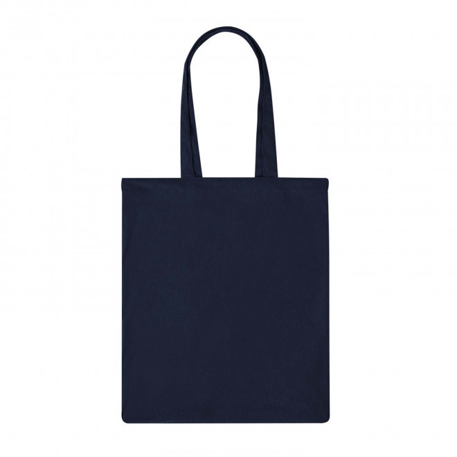 SAC SHOPPING PERSONNALISABLE EFFET VELOURS COTELE 'ZURI' - bleu marine