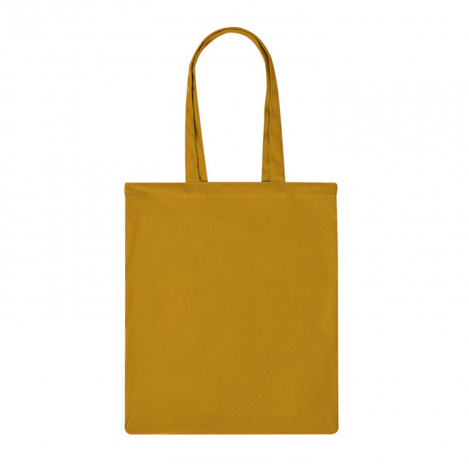 SAC SHOPPING PERSONNALISABLE EFFET VELOURS COTELE 'ZURI' - jaune moutarde