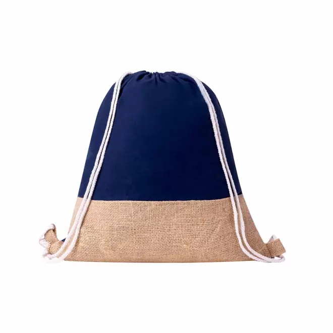 SAC A DOS PERSONNALISABLE COTON JUTE 'JILO' - bleu marine