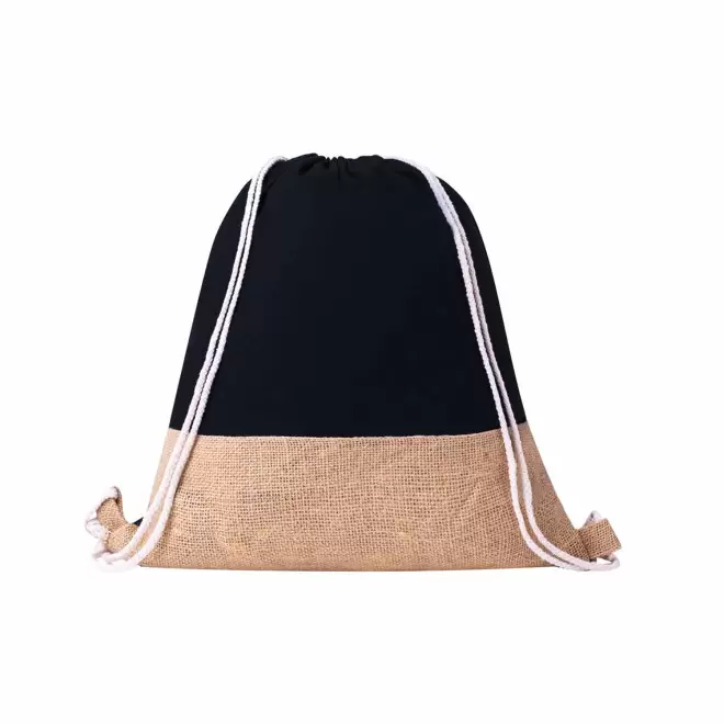 SAC A DOS PERSONNALISABLE COTON JUTE 'JILO' - noir