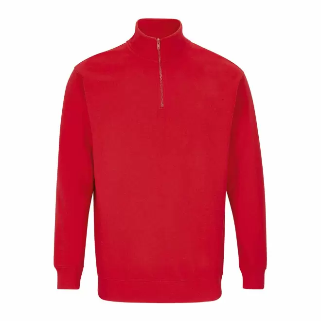 SWEAT PERSONNALISABLE DEMI-ZIP MIXTE 'CONRAD' - rouge