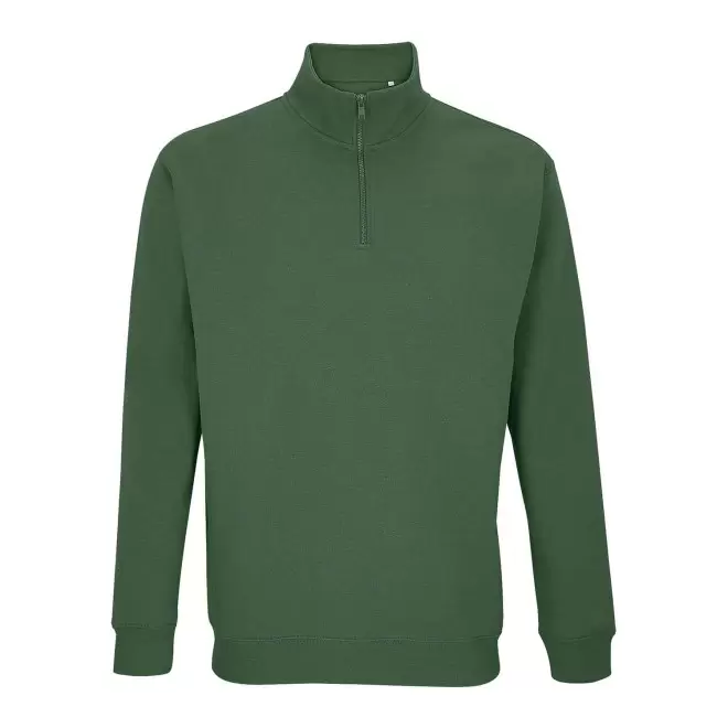 SWEAT PERSONNALISABLE DEMI-ZIP MIXTE 'CONRAD' - vert