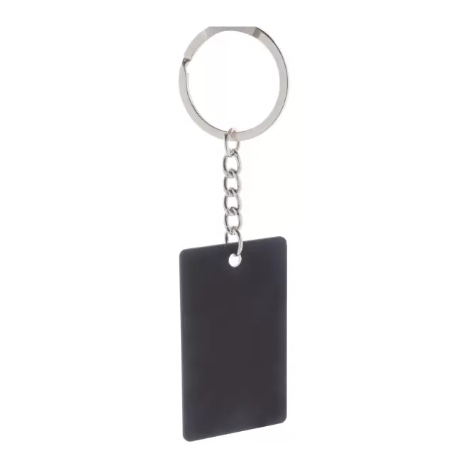 PORTE CLE PERSONNALISABLE ACIER RECYCLE 'MARCELINO' - rectangle