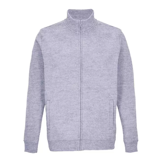 SWEAT ZIPPE PERSONNALISABLE MIXTE 'COOPER' - gris chiné