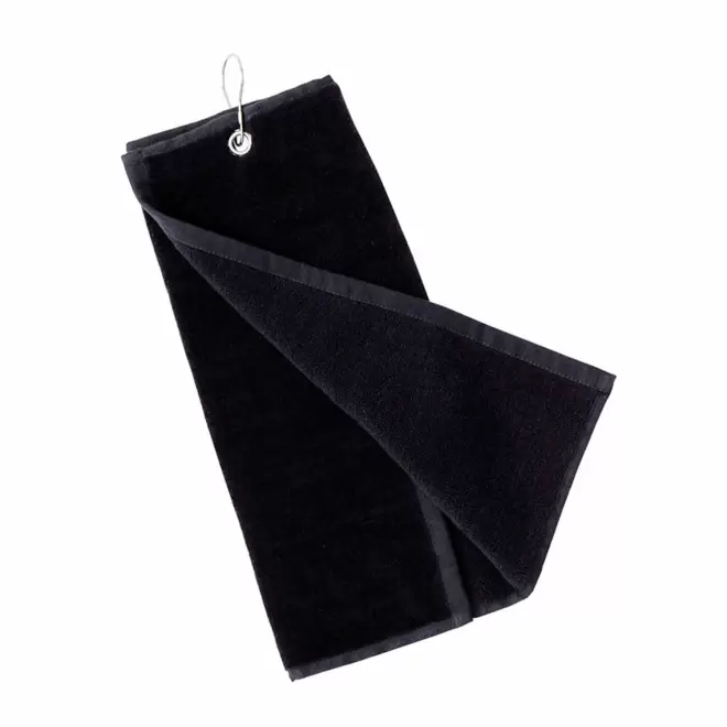 SERVIETTE GOLF PERSONNALISABLE 'GOLOFA COTON' - noir