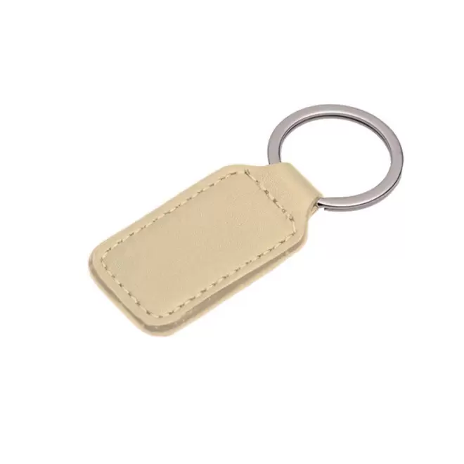 PORTE-CLES PUBLICITAIRE RECTANGLE 'CAMARA' - creme