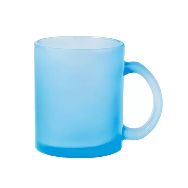 MUG VERRE PERSONNALISABLE SUBLIMATION 'RIMI' - bleu clair