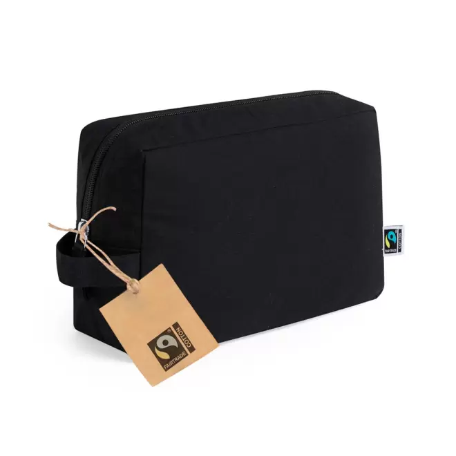 TROUSSE TOILETTE PERSONNALISABLE FAIRTRADE NOIR 'KIRU M' - noir