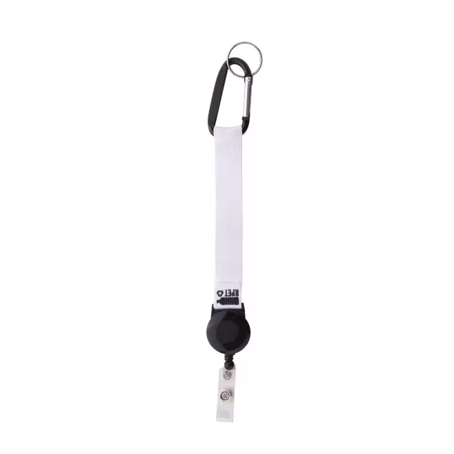 PORTE CLE PERSONNALISABLE MOUSQUETON DEROULEUR 'KILLA RPET' - noir