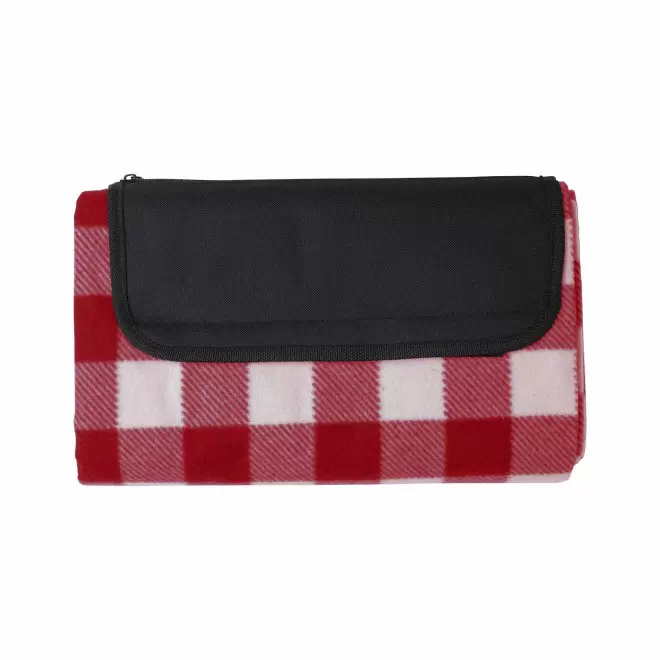 COUVERTURE PERSONNALISABLE PIQUE NIQUE RPET 'LEVIA' - rouge