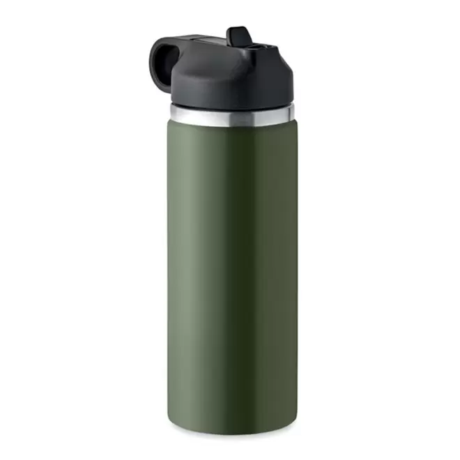 BOUTEILLE ISOTHERME PERSONNALISABLE PAILLE 500ML 'FRAG' - vert foncé