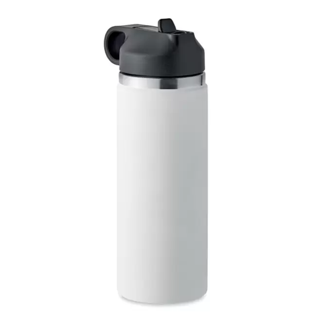 BOUTEILLE ISOTHERME PERSONNALISABLE PAILLE 500ML 'FRAG' - blanc