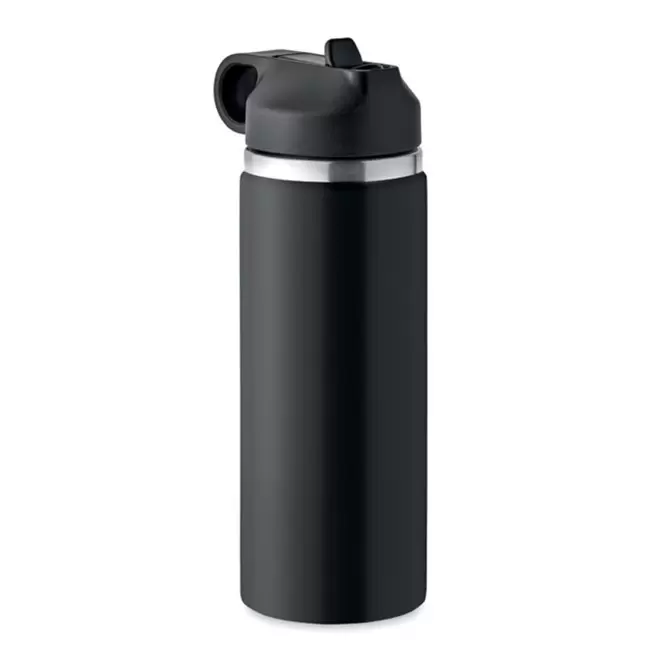 BOUTEILLE ISOTHERME PERSONNALISABLE PAILLE 500ML 'FRAG' - noir
