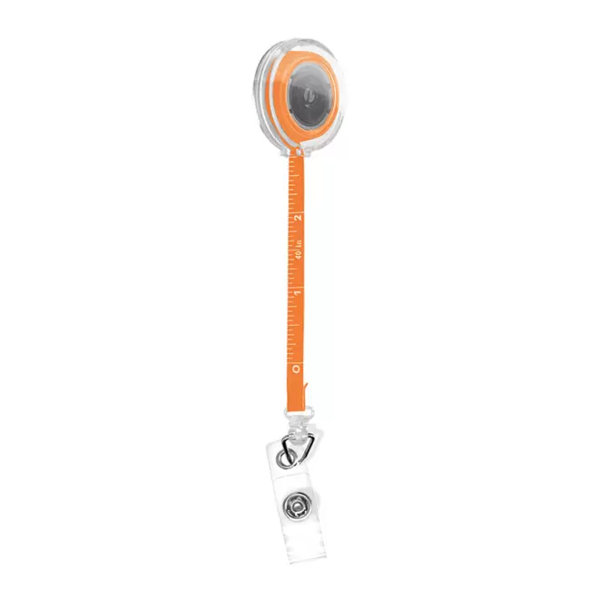 PORTE BADGE PERSONNALISABLE DEROULANT METRE RUBAN 'METRIM' - orange