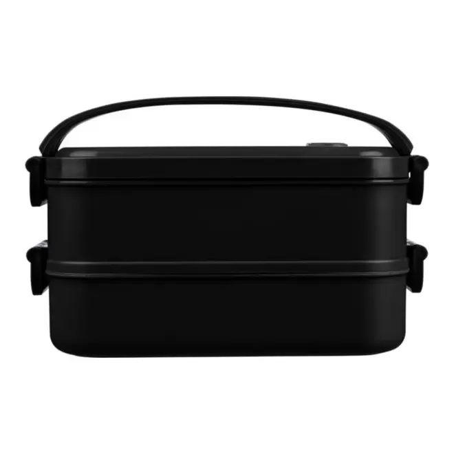 LUNCH BOX PERSONNALISABLE DEUX NIVEAUX 'CENA' - noir