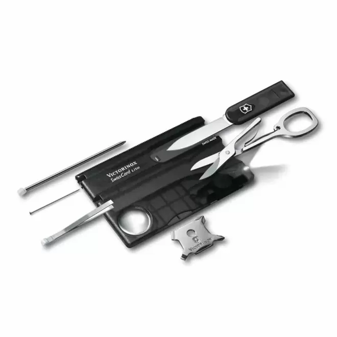 SWISS CARD 12 FONC PERSONNALISABLE 'SWISS CARD LITE' - noir transparent