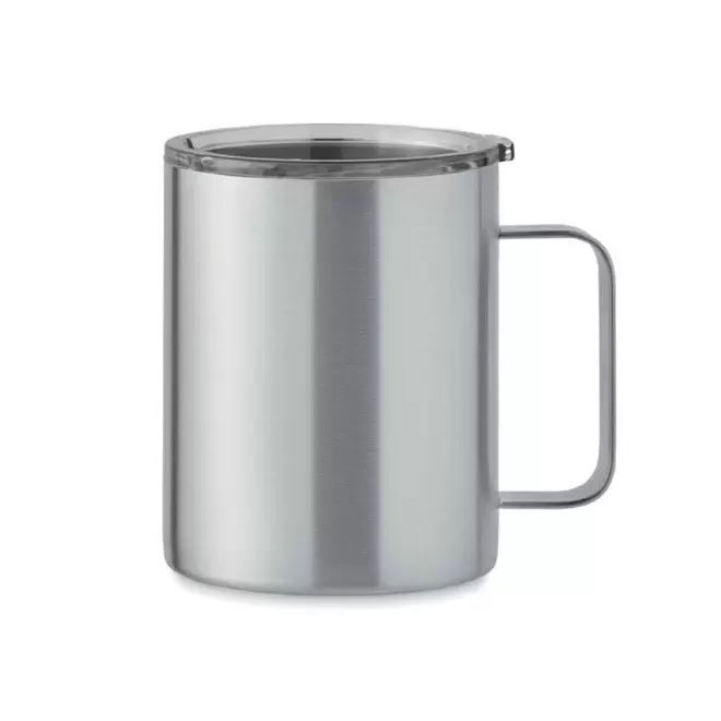 MUG ISOTHERME ACIER RECYCLE PERSONNALISABLE 'GOZEB' - argenté mat