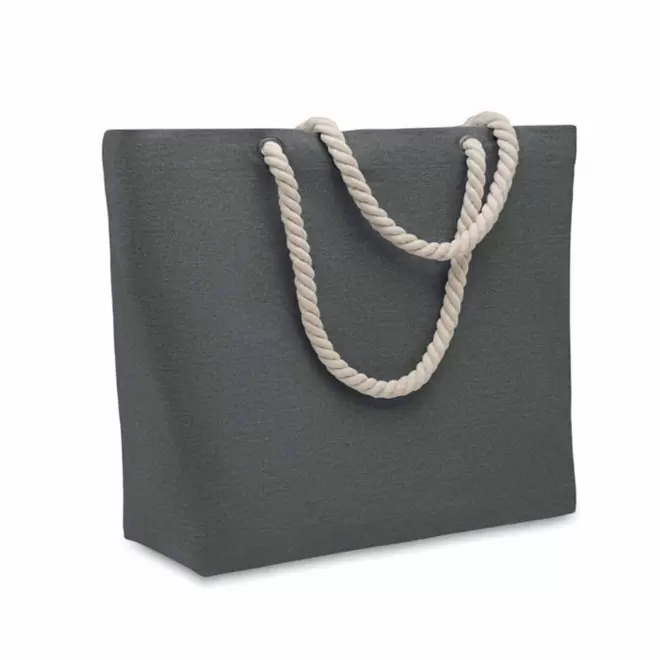 SAC DE PLAGE PERSONNALISABLE COTON 'IBIZA COTON RECYCLE' - noir