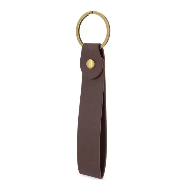 PORTE CLE EN PU PERSONNALISABLE 'TIVIA' - marron foncé