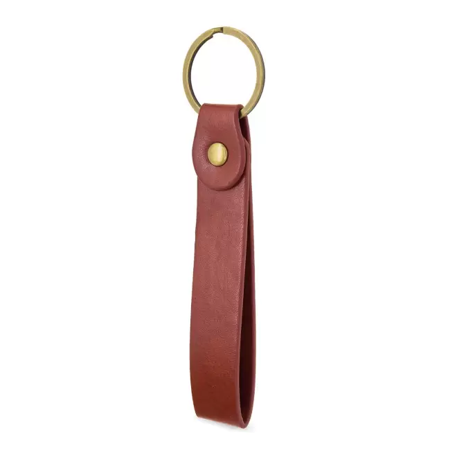 PORTE CLE EN PU PERSONNALISABLE 'TIVIA' - marron clair