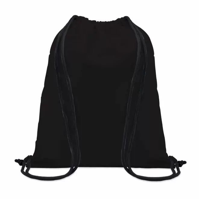 SAC A DOS CORDELETTE PERSONNALISABLE SUR MESURE 'ONA' - noir