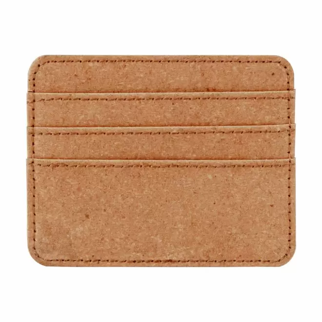 PORTE CARTES PERSONNALISE EN CUIR RECYCLE 'ATIKA' - marron