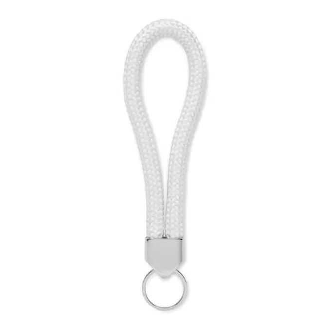 PORTE CLE CORDE PERSONNALISABLE 'KALOU' - blanc