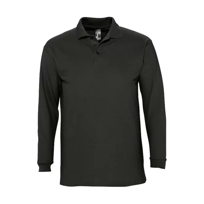 POLO PUBLICITAIRE MANCHES LONGUES HOMME 'WINTER II' - noir