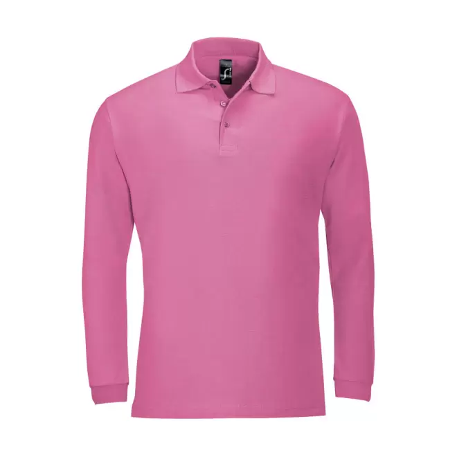 POLO PUBLICITAIRE MANCHES LONGUES HOMME 'WINTER II' - rose flash